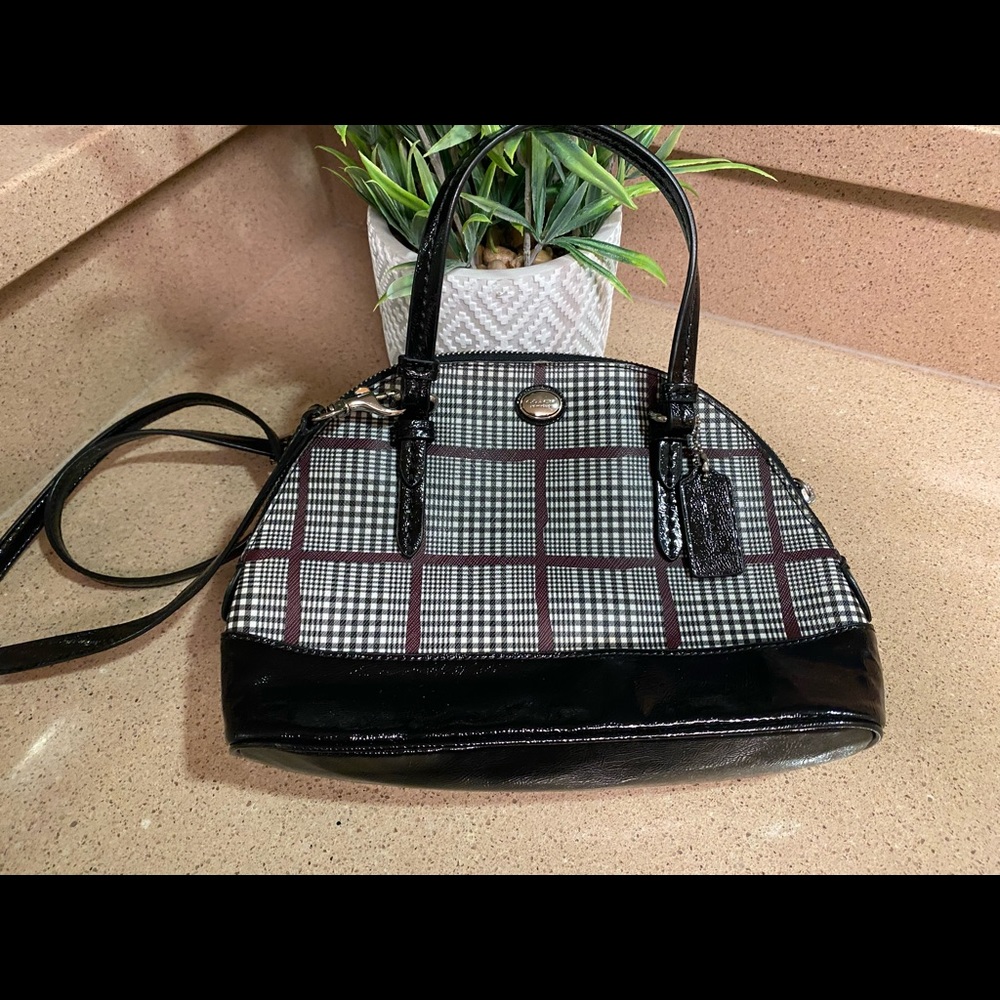 Coach Peyton Glen plaid mini crossbody purse